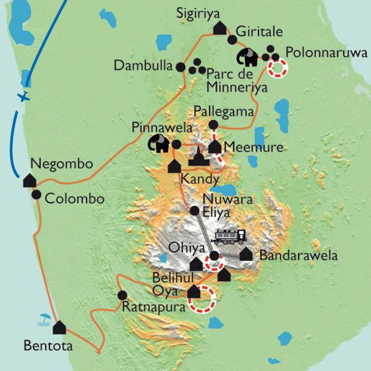 Šri Lanka žemėlapis sigiriya
