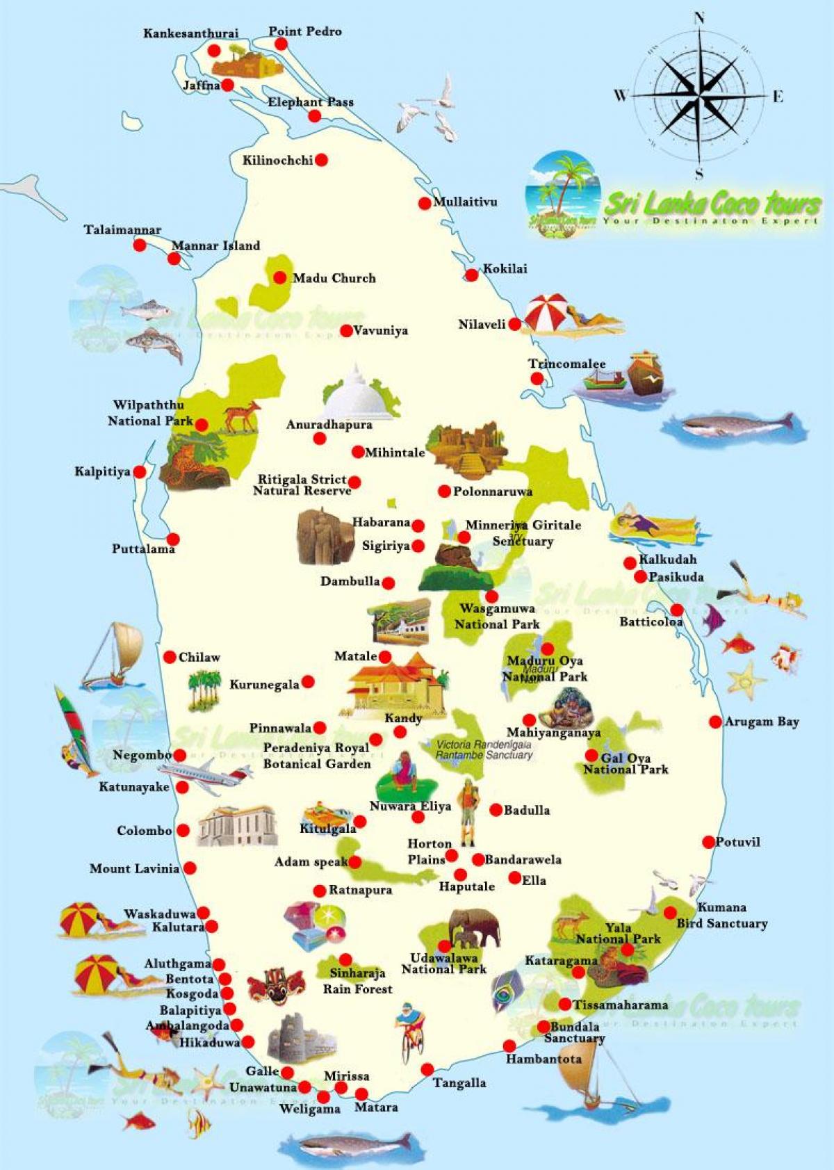 žemėlapis unawatuna Šri Lanka