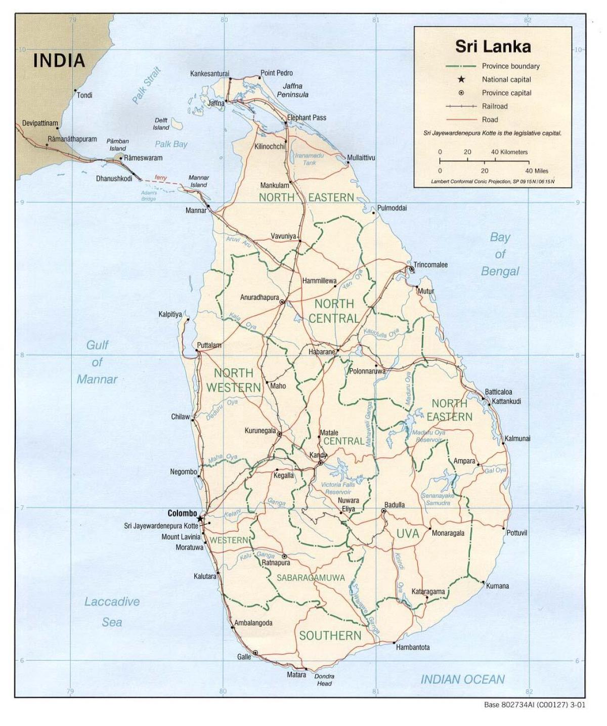 Šri Lanka miesto žemėlapis