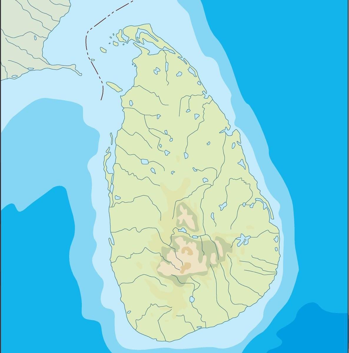 Šri Lanka vektorinis žemėlapis