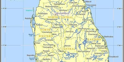 Žemėlapyje Šri Lanka istorinių vietų