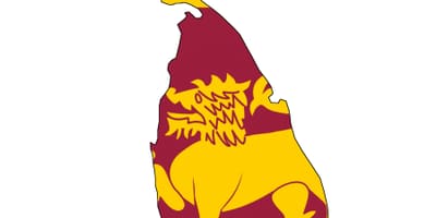 Žemėlapyje Šri Lanka vėliava