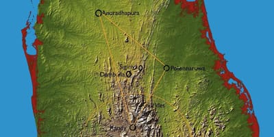 Žemėlapis hill šalis Šri Lanka