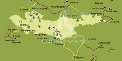 Žemėlapis sinharaja Šri Lanka