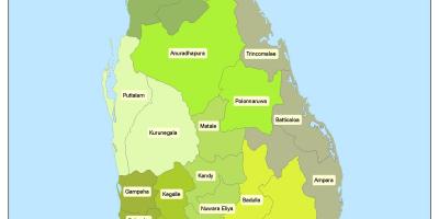 Rajono Šri Lanka žemėlapyje
