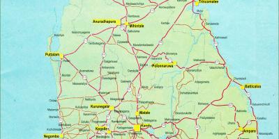 Žemėlapyje Šri Lanka žemėlapyje atstumas