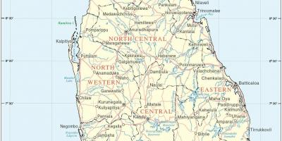 Šri Lanka žemėlapis hd